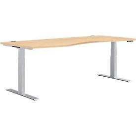 Schäfer Shop Genius Schäfer Shop  Genius Bureautafel in vrije vorm MODENA FLEX, elektr. in hoogte verstelbaar, aanbouw links, B 1800 mm, esdoorn