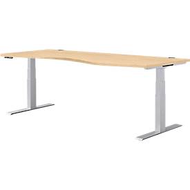 Schäfer Shop Genius Schäfer Shop  Genius Bureautafel in vrije vorm MODENA FLEX, elektr. in hoogte verstelbaar, aanbouw rechts, B 1800 mm, esdoorn