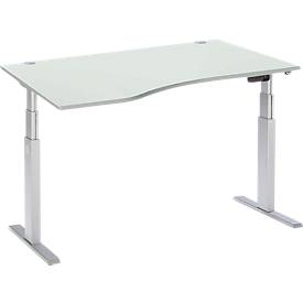Schäfer Shop Select Schäfer Shop  Select Bureautafel met aanbouw ERGO-T, T-poot, aanbouw links, tweetraps elektr. in hoogte verstelbaar, B 1800 mm, lichtgrijs