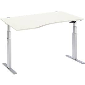 Schäfer Shop Select Schäfer Shop  Select Bureautafel met aanbouw ERGO-T, T-poot, aanbouw links, tweetraps elektr. in hoogte verstelbaar, B 1800 mm, wit
