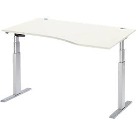 Schäfer Shop Select Schäfer Shop  Select Bureautafel met aanbouw ERGO-T, T-poot, aanbouw rechts, tweetraps elektr. in hoogte verstelbaar, B 1800 mm, wit