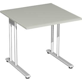 Bureautafel PALENQUE, C-poot, rechthoek, B 800 x D 800 x H 720 mm, lichtgrijs