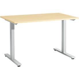 Schäfer Shop Select Schäfer Shop  Select Start Off bureautafel, T-poot, rechthoekig, staal/hout, B 1200 x D 800 x H 735 mm, ahorndecor