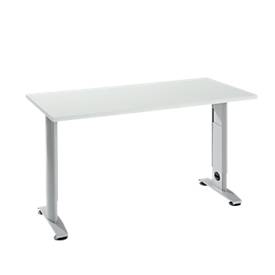 Schäfer Shop Select Home Office tafel Login, C-poot, B 1300 x D 650 mm, lichtgrijs/blank aluminium
