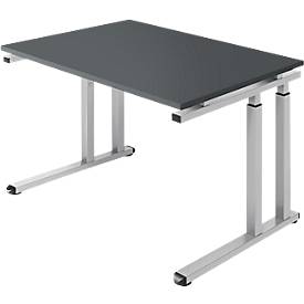Schäfer Shop Select Schäfer Shop  Select Bureautafel SET UP, C-poot onderstel, 1200x800, grafiet/blank aluminium