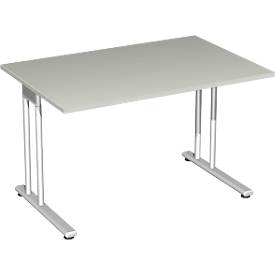 Bureautafel PALENQUE, C-poot, rechthoek, B 1200 x D 800 x H 720 mm, lichtgrijs