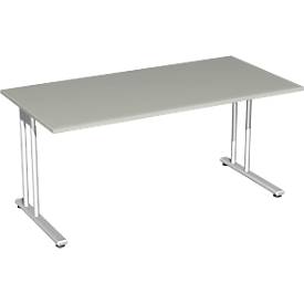 Bureautafel PALENQUE, C-poot, rechthoek, B 1600 x D 800 x H 720 mm, lichtgrijs