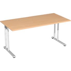Bureautafel PALENQUE, C-poot, rechthoek, B 1600 x D 800 x H 720 mm, beuken