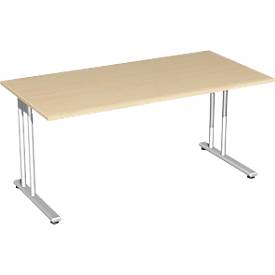 Bureautafel PALENQUE, C-poot, rechthoek, B 1600 x D 800 x H 720 mm, esdoorn
