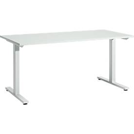Schäfer Shop Select Schäfer Shop  Select Start Off bureautafel, T-poot, rechthoekig, staal/hout, B 1600 x D 800 x H 735 mm, lichtgrijs