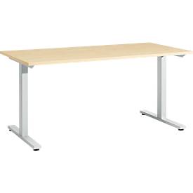 Schäfer Shop Select Schäfer Shop  Select Start Off bureautafel, T-poot, rechthoekig, staal/hout, B 1600 x D 800 x H 735 mm, ahorndecor