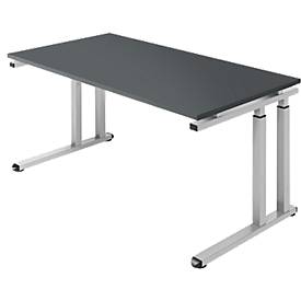 Schäfer Shop Select Schäfer Shop  Select Bureautafel SET UP, C-poot onderstel, 1600 x 800, grafiet/blank aluminium