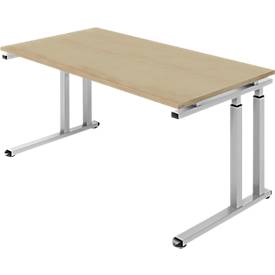 Schäfer Shop Select Schäfer Shop  Select Bureautafel SET UP, C-poot onderstel, 1600 x 800, eik/blank aluminium