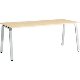 Schäfer Shop Select Schäfer Shop  Select Bureautafel Start Off, A-poot, rechthoek, staal/hout, B 1800 x D 800 x H 735 mm, esdoorn