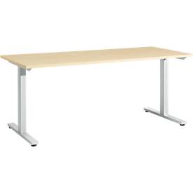 Schäfer Shop Select Schäfer Shop  Select Start Off bureautafel, T-poot, rechthoekig, staal/hout, B 1800 x D 800 x H 735 mm, ahorndecor