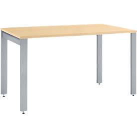 Schäfer Shop Select LOGIN bureau, 4-poots, B 1200 x D 800 x H 740 mm, ahorn/blank aluminium