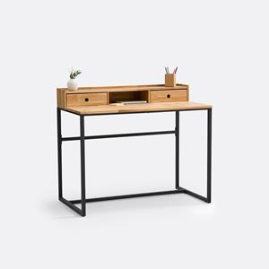 LA REDOUTE INTERIEURS Bureau eik en metaal, klein bovenmeubel, Hiba