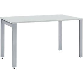 Schäfer Shop Select LOGIN bureau, 4-poot, B 1200 x D 800 x H 740 mm, aluminium lichtgrijs/wit