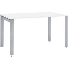 Schäfer Shop Select LOGIN bureau, 4-poots, B 1200 x D 800 x H 740 mm, wit/blank aluminium