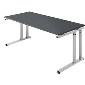 Schäfer Shop Select Schäfer Shop  Select Bureautafel SET UP, C-poot onderstel, 1800 x 800, grafiet/blank aluminium