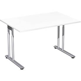 Bureautafel PALENQUE, C-poot, rechthoek, B 1200 x D 800 x H 680-820 mm, wit