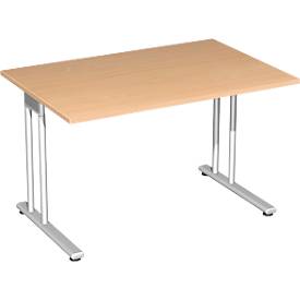 Bureautafel PALENQUE, C-poot, rechthoek, B 1200 x D 800 x H 680-820 mm, beuken