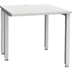 Schäfer Shop Genius bureau MODENA FLEX, 4-poots vierkante buis, verkorte zijpanelen, B 800 mm, lichtgrijs