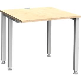Schäfer Shop Genius bureau MODENA FLEX, 4-poots vierkante buis, ingekorte zijpanelen, B 800 mm, esdoorn