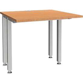 Schäfer Shop Genius bureau MODENA FLEX, 4-poots vierkante buis, ingekorte zijpanelen, B 800 mm, beuken