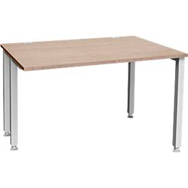 Schäfer Shop Genius bureau MODENA FLEX, 4-poots vierkante buis, ingekorte zijpanelen, B 800 mm, esdoorn