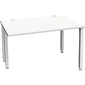 Schäfer Shop Genius bureau MODENA FLEX, 4-poots vierkante buis, verkorte zijpanelen, B 1200 mm, lichtgrijs