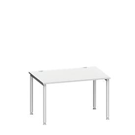 Schäfer Shop Genius Schäfer Shop  Genius Bureautafel MODENA FLEX, 4-poot ronde buis, B 1200 x D 800 mm, lichtgrijs/blank aluminium