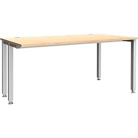 Schäfer Shop Genius bureau MODENA FLEX, 4-poots vierkante buis, ingekorte zijpanelen, B 1600 mm, esdoorn