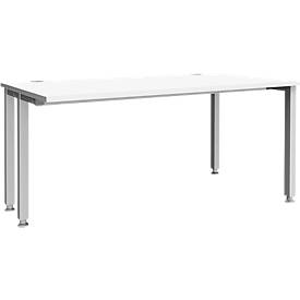 Schäfer Shop Genius MODENA FLEX bureau, 4-poots vierkante buis, ingekorte zijpanelen, B 1600 mm, wit