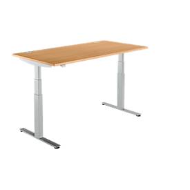 Schäfer Shop Select Schäfer Shop  Select Bureautafel DRIVE UP 2, T-poot, rechthoek, tweetraps elektrisch in hoogte verstelbaar, B 1600 mm, beuken/blank aluminium