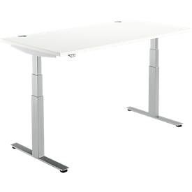 Schäfer Shop Select Schäfer Shop  Select Bureautafel DRIVE UP 2, T-poot, rechthoek, tweetraps elektrisch in hoogte verstelbaar, B 1600 mm, wit/blank aluminium