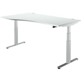 Schäfer Shop Select Schäfer Shop  Select Bureautafel DRIVE UP 2, T-poot, vrije vorm, elektr. in hoogte verstelbaar, lichtgrijs/blank aluminium