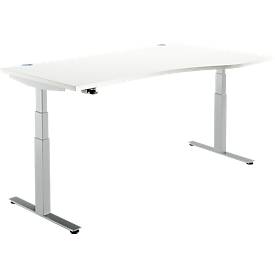 Schäfer Shop Select Schäfer Shop  Select Bureautafel DRIVE UP 2, Aanbouw rechts, T-poot, vrije vorm, in hoogte verstelbaar, wit/blank aluminium