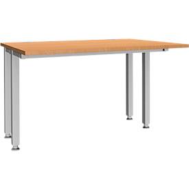 Schäfer Shop Genius bureau MODENA FLEX, 4-poots vierkante buis, ingekorte zijpanelen, B 1200 mm, beuken