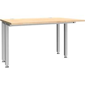 Schäfer Shop Genius bureau MODENA FLEX, 4-poots vierkante buis, ingekorte zijpanelen, B 1200 mm, esdoorn