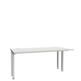 Schäfer Shop Genius bureau MODENA FLEX, 4-poots vierkante buis, verkorte zijpanelen, B 1600 mm, lichtgrijs
