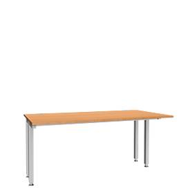 Schäfer Shop Genius bureau MODENA FLEX, 4-poots vierkante buis, ingekorte zijpanelen, B 1600 mm, beuken