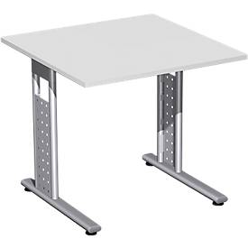 Bureautafel ALICANTE, C-poot, rechthoek, B 800 x D 800 x H 680-820 mm, lichtgrijs