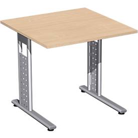 Bureautafel ALICANTE, C-poot, rechthoek, B 800 x D 800 x H 680-820 mm, beukenpatroon