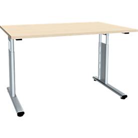 Bureautafel ALICANTE, C-poot, rechthoek, B 1200 x D 800 x H 680-820 mm, esdoornpatroon