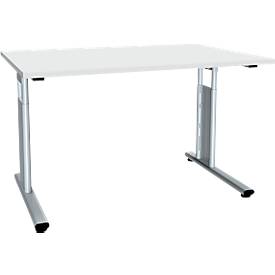 Bureautafel ALICANTE, C-poot, rechthoek, B 1200 x D 800 x H 680-820 mm, lichtgrijs