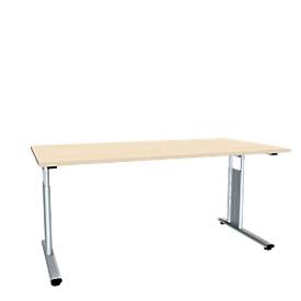 Bureautafel ALICANTE, C-poot, rechthoek, B 1600 x D 800 x H 680-820 mm, esdoornpatroon
