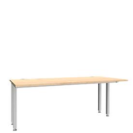 Schäfer Shop Genius bureau MODENA FLEX, 4-poots vierkante buis, verkorte zijpanelen, B 1800 mm, esdoorn