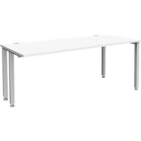 Schäfer Shop Genius bureau MODENA FLEX, 4-poots vierkante buis, verkorte zijpanelen, B 1800 mm, wit