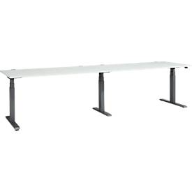 Schäfer Shop Select ERGO-T 2.0 Grote tafel, elektrische hoogteverstelling, rechthoekig, T-voet, B 3200 x D 800 x H 640-1300 mm, lichtgrijs/antraciet